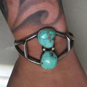 Genuine Sterling Silver & Turquoise Cuff Bracelet